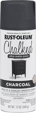 Rust-Oleum Charcoal Chalked All-in-One Ultra Matte Spray Paint | One Coat Coverage | No Primer, Sanding, Or Topcoat Needed | Easy Spray Application | Made in USA | 12 OZ