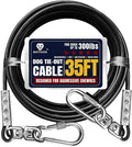 Tie Out Cable for Dogs Up to 300lbs,35ft Extra Strong 1000lbs Break Strength Tie-Out Tether Trolley Training Lead,Dog Run Cable for Yard Garden Park Camping Outside (Black, 300lbs 35ft)