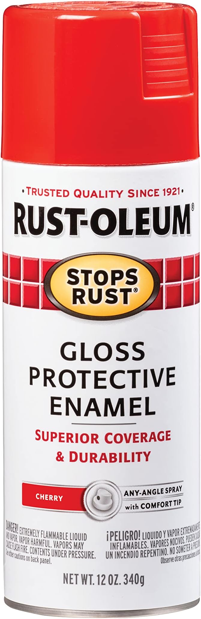 Rust-Oleum 248568 Stops Rust Spray Paint, 12 oz, Gloss Cherry
