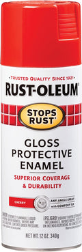 Rust-Oleum 248568 Stops Rust Spray Paint, 12 oz, Gloss Cherry