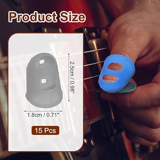 PATIKIL Finger Tip Covers Cots, Grey Silicone Finger Protectors Gloves Breathable Reusable Fingertip Caps with Air Holes for Dry Skin Finger Cracking, S, 15 Pcs