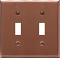 ENERLITES Toggle Light Metal Wall Plate, Switch Cover, Corrosion Resistant, Mid-Size 2-Gang 4.50" x 4.57", Stainless Steel 201, 7712-BRG, Brushed Rose Gold (Pack of 1)