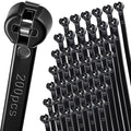 Blulu 200 Pcs 15 Inch Cable Zip Ties Metal Tooth Stainless Steel Locking Device Black Nylon Cable Ties, 53 Lbs Tensile Strength, UV Resistant Wire Wraps Multi Purpose for Industrial Indoor Outdoor Use