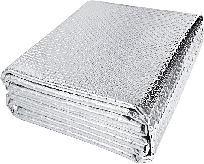 YoleShy Double Reflective Insulation RV Window Insulation for Summer Heat Reflective Window Film for Roof, Car, Garage Doors, 24 in X 10 FT