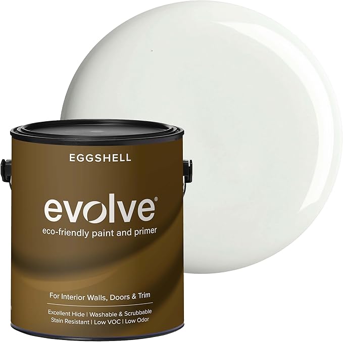 EVOLVE Paint & Primer: Environment-friendly, Low Sheen with One-coat Coverage for Interior & Exterior surfaces (Antique White, 1-Gallon)