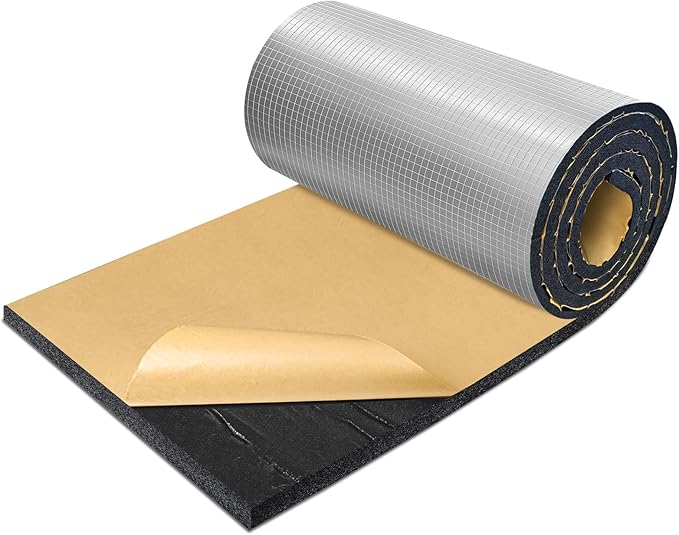 BXI Insulation Foam Roll - 13 x 78 x 0.4 Inch Self-Adhesive Thermal Board, Reflective Aluminum Foil Heat Shield, Waterproof Radiant Barrier Panel for Garage Door, HVAC Pipe, RV Window, Basement Duct