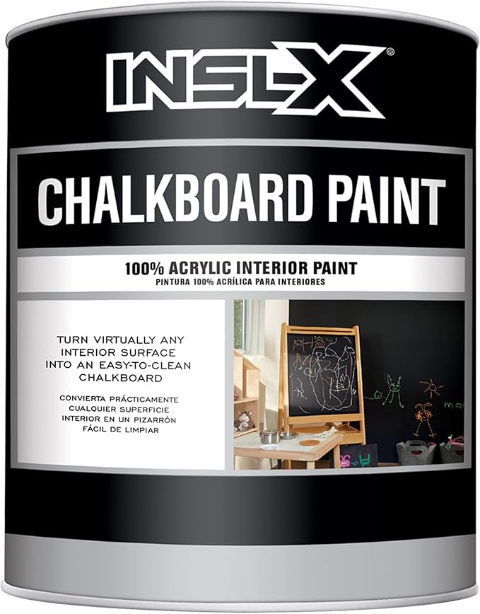 INSL-X Chalkboard Paint, Black, 1 Quart | Studio Finishes for Walls and DIY Projects | 100% Acrylic Interior Paint