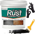 Metal Paint, 2-In-1 Rust Converter for Metal, Rust Remover for Primer,Paint Over Rusted Metal, Anti-Rust Inhibitor Heat & UV Resistant for Rusty Metal Trailer Chassis Frame (70.5 Oz/Black)