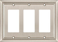 Henne Bery Sunken Pearls Heavy Duty Decorative Wall Plate Switch Plate Outlet Cover (Triple Decorator, Satin Nickel)