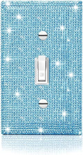 Shiny Blue Single Toggle Light Switch Plate Blue Rhinestones Wall Plates Light Switch Cover Plate Decorative Switch Covers Wall Plate