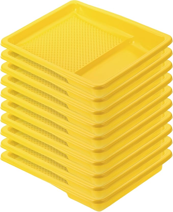 Bates- Paint Tray Liner, 9 Inch, 10 pcs, Yellow Paint Pans Trays