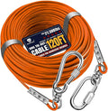 Tie Out Cable for Dogs Up to 300lbs, 120ft Extra Strong 1000lbs Break Strength Tie-Out Tether Trolley Training Lead,Dog Run Cable for Yard Garden Park Camping Outside (Orange, 300lbs 120ft)