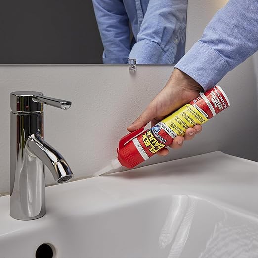 Flex Caulk, Waterproof & Weatherproof Hybrid Polymer Sealant, Strong, Paintable, Indoor, Outdoor, Bath, Shower, Sink, Window, Baseboards, Door, RV, Roof, Wood, Auto & Marine, White, 9 oz, 1-Pack