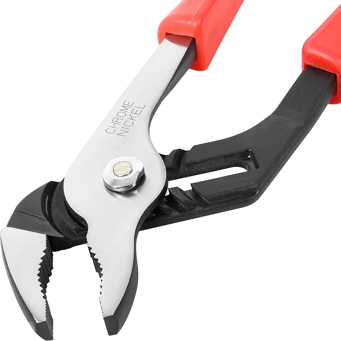 Powerbuilt 10-Inch Groove Joint Pliers, Adjustable Water Pump Pliers, Double Injection Ergonomic Handle - 640389