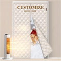 Customizable Magnetic Thermal Insulated Door Curtain, 5 Layers Oxford&Cotton Cover Blanket Insulation for Winter/Doorway/Attic/Patio/Sliding Glass/Front/Back/French Doors, Keep Cold Air Out, Beige