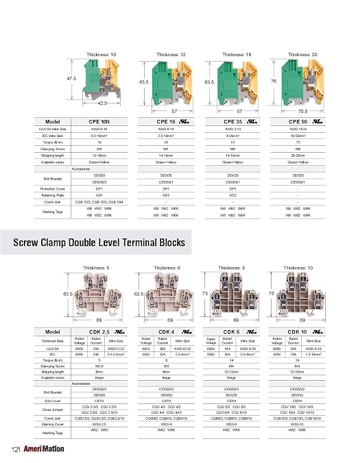 SDU4, DIN Rail Terminal Block, Spring clamp, Single Level, Feed Through, L59xH36.5xW6mm, 600V 20A, 12-28 AWG, Beige, 50pcs Bundle