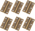 Mcredy Small Box Hinges,1.5 Inch Brass Jewelry Box Hinge Brown Butt Hinges with Mounting Screws,Pack of 6