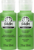 FolkArt Acrylic Paint in Assorted Colors (2 oz), 2553, Lime Green (Pack of 2)