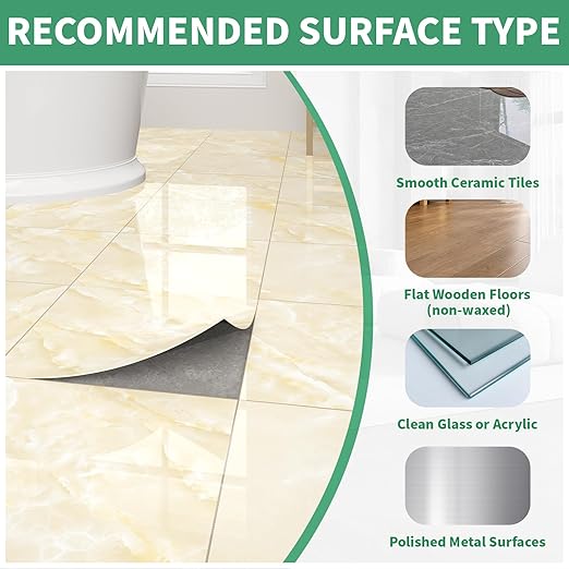 40-Pack 40 Sq.Ft Peel and Stick Floor Tiles Vinyl Polish Pattern Flooring, 12” x 12” Self Adhesive Vinyl Flooring DIY for Kitchen, Bathroom, Laundry, Polish Ivory Beige Marble