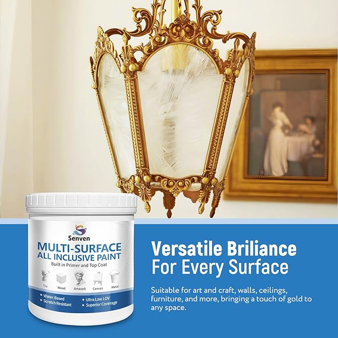 Gold Paint 150ml Metallic Liquid Gold Leaf Paint Rich Golds Paint for Metal, Wood, Canvas, Appliance, Furniture, Clay DIY, & Art Handcrafts Fast Drying Acrylic Metallic Finish Artwork & Home Décor