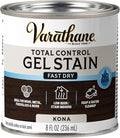 Varathane Total Control Gel Stain | Low Odor Water-Based Formula | Thick Gel Formula for Vertical Surfaces | Ideal for Wood, Metal & Fiberglass | Half Pint | Kona