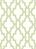 NextWall Tile Trellis Peel and Stick Wallpaper (Green & White)