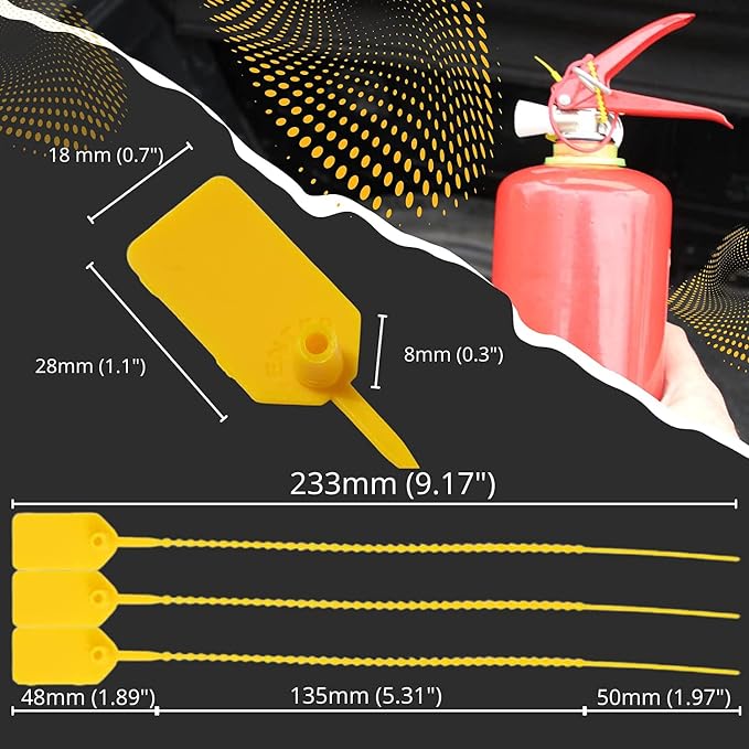 JAVIKA 100PCS Plastic Tamper Seal Tags, Pull-Tite Security Seal, Zip Ties | One-piece construction, Self-Locking & Versatile, Easy to Use and Write On, Wide Range of Applications