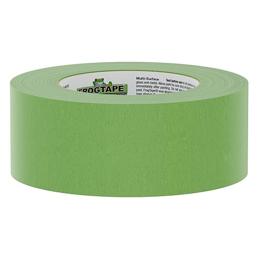 FrogTape Multi-Surface Painters Tape with PAINTBLOCK, 2 Inch Wide (1.88 In. x 60 Yds), Medium Adhesion, Green, 1 Roll (1358464)