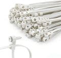 200 PCS 14 inch White Zip Ties with Screw Hole 70lbs Mountable head Cable Ties Straps Multipurpose Heavy Duty Nylon Cable Zip Ties with Screw Mounting Hole