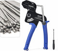 IWISS WCT322 Stainless Steel Cable Tie Gun Kit for Fastening and Cutting up to 12mm Width Metal Zip Ties, c/w 100 Pieces Stainless Steel Cable Zip Ties, Zip Tie Gun