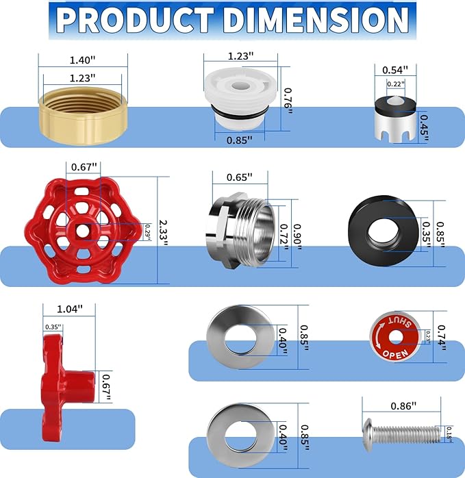 Outdoor Faucet Repair Kit, ASSE 1019-A Vacuum Breaker Outside Faucet Repair Kit, Vacuum Breaker and Handle Replacement Kit for Anti-Siphon Frost-Free Sillcock Valves, Wall Hydrant Complete Service Kit