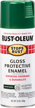Rust-Oleum 7738830 Stops Rust Spray Paint, 12 oz, Gloss Hunter Green