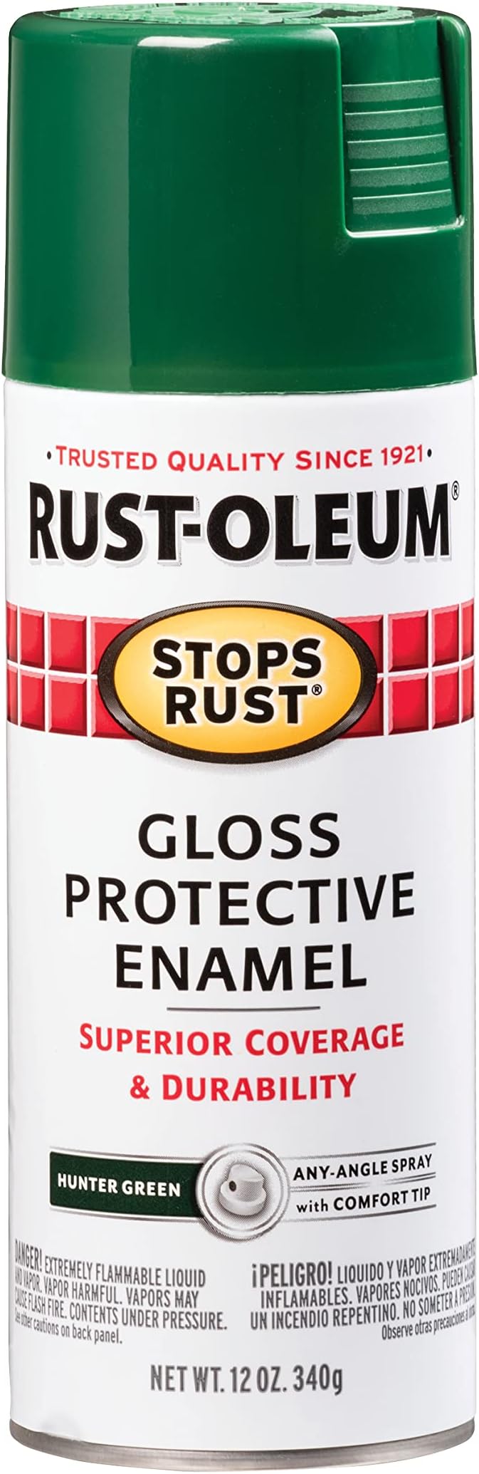 Rust-Oleum 7738830 Stops Rust Spray Paint, 12 oz, Gloss Hunter Green