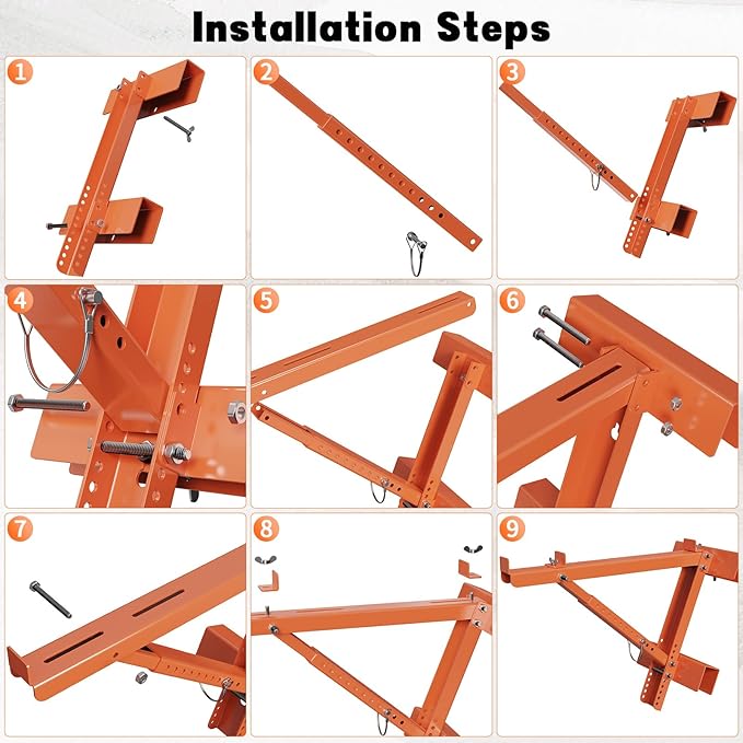 Ladder Jacks for Scaffolding Platform 2 Pack,Heavy Duty Steel Jack Scaffold Bracket,Two-Rung Short Body Extension Ladder Jack for Roofing Painting Jobsite 20 inch Platform Withstand 350 LBS