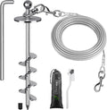Dog Tie-Out Cable and Stake – 30ft Chew-Proof Stainless Steel Cable, 16-Inch Heavy-Duty Dog Anchor for Dogs Up to 200lbs, No Tangle, Dog Runner for Yard and Camping