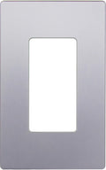 ENERLITES Elite Series Screwless Decorator Wall Plate Child Safe Outlet Cover, Gloss Finish, Size 1-Gang 4.68" H x 2.93" L, Unbreakable Polycarbonate Thermoplastic, SI8831-SV, Silver