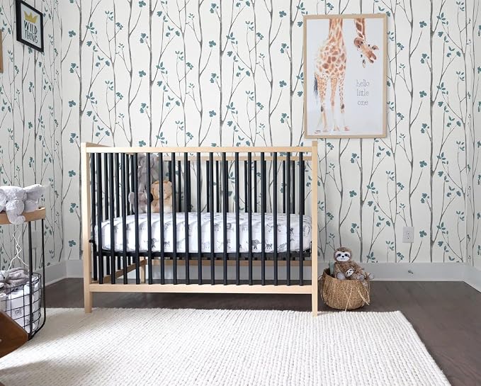 Timeet Peel and Stick Wallpaper Floral Wallpaper Boho Floral Contact Paper 16.14"x197" Blue White Leaf Self Adhesive Removable Wall Paper for Bedroom Bathroom Dector