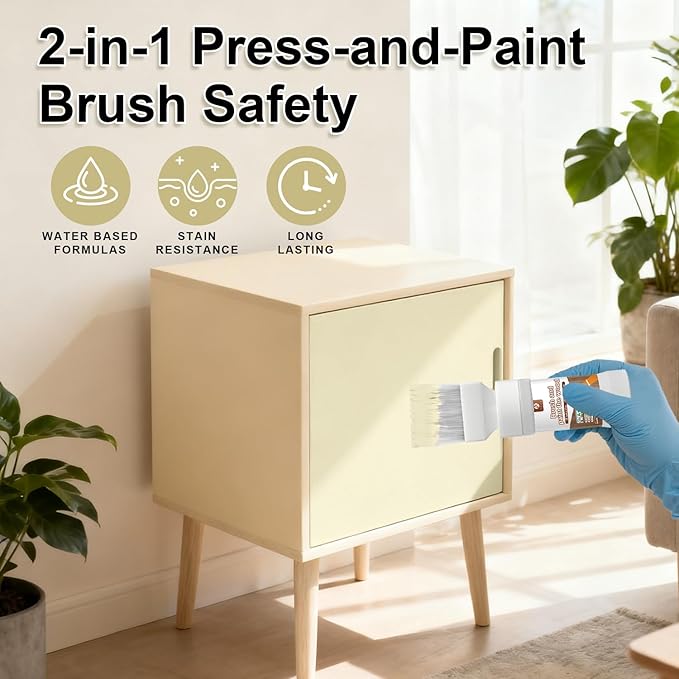Beige Touch-Up Paint for Furniture, Cabinets, Wood, Metal No Sanding, Fast Drying, Water Based Multi Surface, 6.35 oz