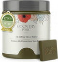 Country Chic All-in-One Chalk Paint for Furniture, Cabinets, Home Decor, Eco-Friendly, Matte Finish, Built-In Primer & Top Coat for Wood, Metal - Neverland (Olive Green) - Sample (4 oz)
