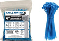 Kable Kontrol Fluorescent Blue Zip Ties 4 Inch 100 Pcs, 18 Lbs Tensile Strength, Self-locking Nylon Colored Cable Ties Wire Wraps for Indoor or Outdoor Use… | Nylon Plastic, Self Locking, UL Listed, Indoor Use