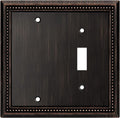 Henne Bery Sunken Pearls Heavy Duty Decorative Wall Plate Switch Plate Outlet Cover (Blank/Toggle, Aged Bronze)