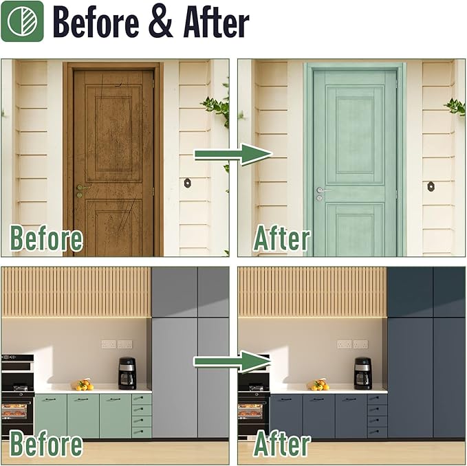 DWIL Matte Finish Furniture Paint - 5 Oz All-in-One Kit for Cabinets, Doors, Tables, and Dressers Refinishing - Water-Based, Non-Toxic & Odorless, Easy to Apply(Black)