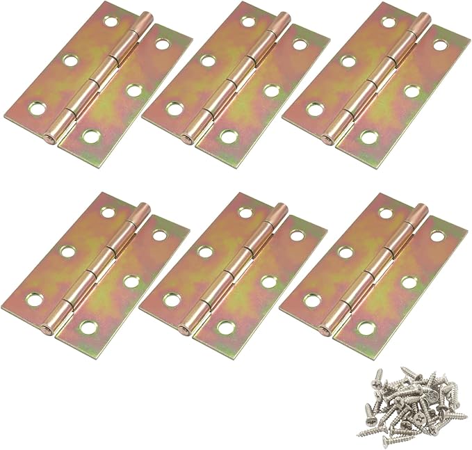Murtenze 6 Pack 2.5 Inch Door Hinge, Colorful Butt Hinges Ball Bearing Window Outdoor Hinges with Mounting Screws