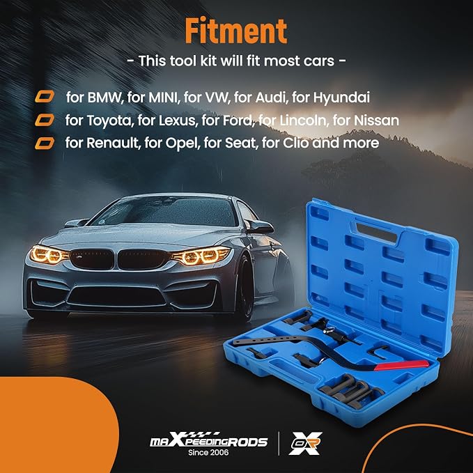 maXpeedingrods 2112 Valve Spring Compressor Kit Spring Clamp Tool Kit for BMW MINI VW Audi Hyundai Toyota Lexus Ford Lincoln Nissan Renault Opel Seat Clio & more