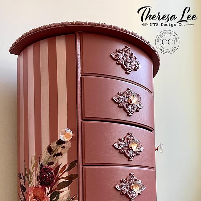 Dixie Belle Silk All-in-One Mineral Paint - Desert Rose (16oz) - Deep Mauve Water Based Built-In Primer + Topcoat for Wood + Metal - Durable Furniture Paint - Low Reflective Finish