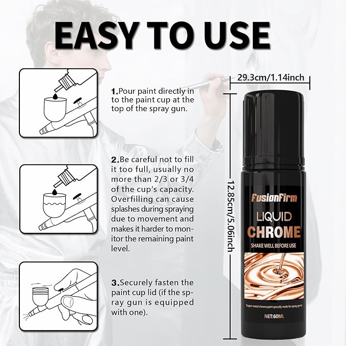 Liquid Leaf Paint - Alcohol-Based Airbrush Paint - High Gloss Finish Copper 2 Fl Oz