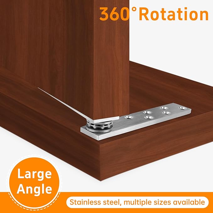 HBL' Pivot Hinge Heavy Duty Hidden Door Hinge for Wooden Secret Door, Stainless Steel and 300LBS Load Pivot Door Hardware for Bookcase/Bookshelf with 360 Degree Rotation.