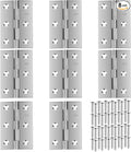 Stainless Steel 3 Inch Folding Hinges for Furniture Door Window Case Lid and Wooden Box Chest, Pack of 8