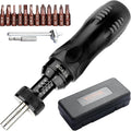 VEVOR 1/4" Drive Screwdriver Torque Wrench with Scale, 10-70 in/lbs Torque Range, 1 in-lbs Torque Increment Torque Screwdriver with Bits & Case