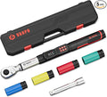 VANPO 1/2 Drive Digital Torque Wrench Set 7.4-147.5 ft.lb, ±2% Accuracy | 10-200 Nm, Electronic Torque Wrench with Sockets & Extension Bar, Buzzer/LED/Vibration Alarm, for Tire Lug Nuts, Auto Repair
